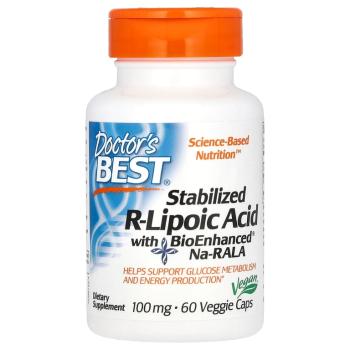 Doctor's Best Stabilized R-Lipoic Acid with BioEnhanced Na-RALA (стабилизированная R-липоевая кислота с BioEnhanced Na-RALA) 100 мг 60 капсул