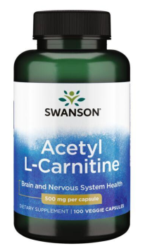 Swanson Acetyl L-Carnitine (Ацетил L-карнитин) 500 мг 100 вег капсул, 06/24