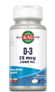 KAL D-3 1000 IU ActiveGels (Витамин D-3) 1000 МЕ 200 гелевых капсул