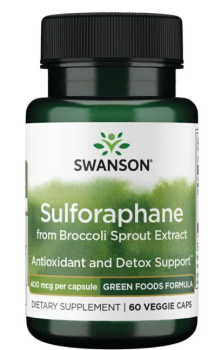 Swanson Sulforaphane from Broccoli Sprout Extract (Сульфорафан из экстракта ростков брокколи) 400 мкг 60 вег капсул
