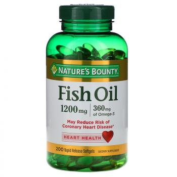 Nature's Bounty Fish Oil (Рыбий жир) 1200 мг 200 капсул