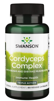 Swanson Cordyceps Complex with Reishi and Shiitake Mushrooms (Комплекс Кордицепса с грибами Рейши и Шиитаке) 60 вег капсул