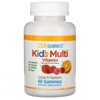 California Gold Nutrition Kid`s Multi (Поливитамины для детей) ягодный и фруктовый вкусы 60 жевательных таблеток