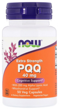 Now Foods PQQ Extra Strength (Пирролохинолинхинон усиленный) 40 мг 50 капсул