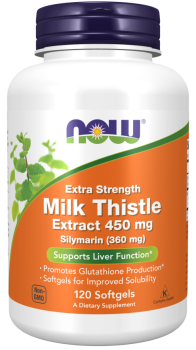 NOW Silymarin Milk Thistle Extract Extra Strength (Экстракт расторопши экстра сила) 450 мг 120 гелевых капсул