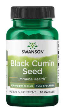 Swanson Black Cumin Seed (семена черного тмина - полный спектр) 400 мг 60 капсул, срок годности 08/2025