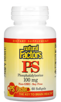 Natural Factors PS Phosphatidylserine (Фосфатидилсерин) 100 мг 60 гелевых  капсул