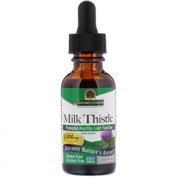 Nature's Answer Milk Thistle (Расторопша) не содержит спирт 2000 мг 30 мл