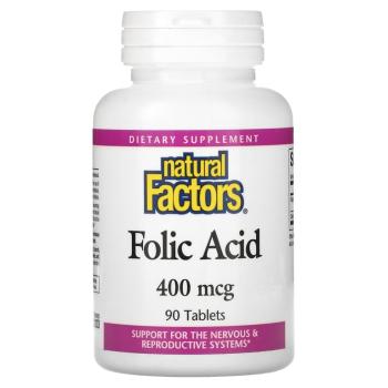 Natural Factors Folic Acid (Фолиевая кислота) 400 мкг 90 таблеток