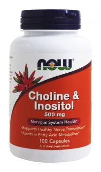 Now Foods Choline & Inositol (Холин и Инозитол) 500 мг 100 капсул