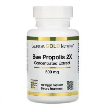 California Gold Nutrition Bee Propolis Concentrated Extract (Пчелиный прополис 2X концентрированный экстракт) 500 мг 90 капсул