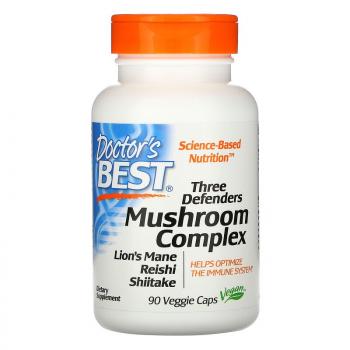 Doctor's Best Three Defenders Mushroom Complex (Комплекс из 3-х грибов)90 вег. капслу