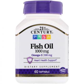 21st Century Fish Oil (Omega-3) 1000 мг 60 капсул