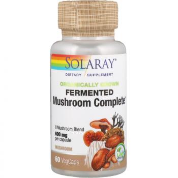 Solaray Organically Grown Fermented Mushroom Complete (Ферментированный комплекс органического происхождения) 600 мг 60 капсул