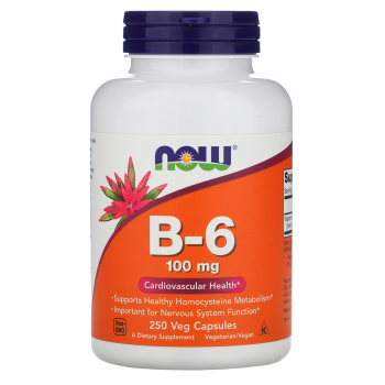 NOW Vitamin B-6 100 мг 250 капсул