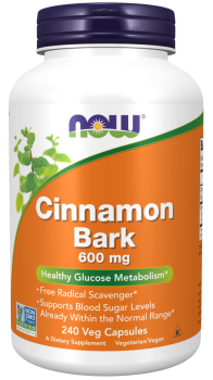 Now Foods Cinnamon Bark (Кора корицы) 600 мг 240 вег. капсул