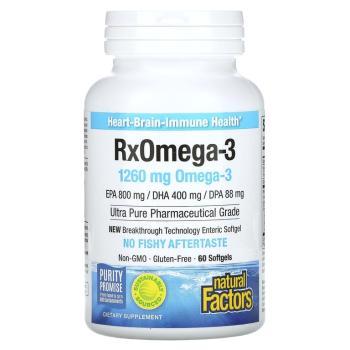 Natural Factors RxOmega-3 (Омега-3 фармацевтической степени чистоты) 630 мг 60 капсул