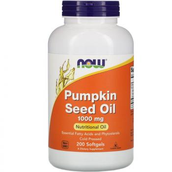 NOW Pumpkin Seed Oil (тыквенное масло) 1000 мг 200 капсул