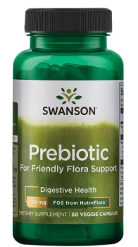 Swanson Prebiotic for Friendly Flora Support (пребиотик для поддержки дружественной флоры) 375 мг 60 вег капсул