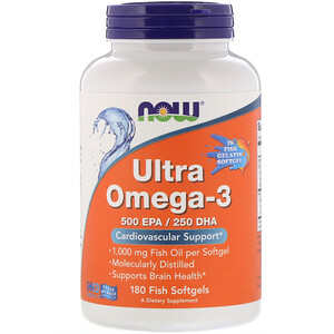 Now Foods Ultra Omega-3 500 EPA/250 DHA 180 рыбных капсул