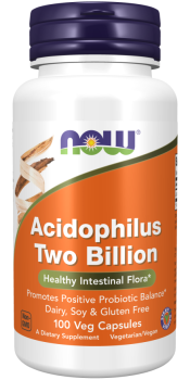 Now Foods Acidophilus Two Billion (Ацидофильные бактерии 2 миллиарда КОЕ) 100 вег. капсул