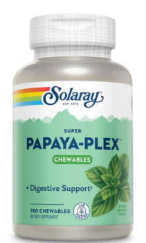 Solaray Super Papaya-Plex свежая мята 180 жевательных таблеток, срок годности 07/2025