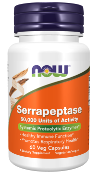 NOW Serrapeptase 60000 SU (Серрапептаза 60000 ед.) 60 вег капсул
