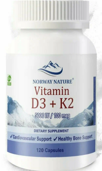 Norway Nature Vitamin D3 + K2 (Витамин Д3 + К2) 120 капсул