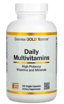 California Gold Nutrition Daily Multivitamins (Ежедневные мультивитамины) 180 вег. капсул