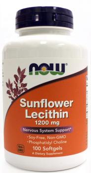 Now Foods Sunflower Lecithin (Лецитин из подсолнечника) 1200 мг 100 капсул