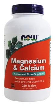 NOW Calcium & Magnesium (Кальций и магний) 250 таблеток