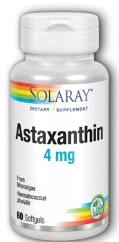 Solaray Astaxanthin (Астаксантин) 4 мг 60 гелевых капсул