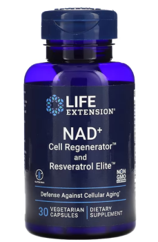 Life Extension NAD+ Cell Regenerator and Resveratrol Elite (Регенератор клеток NAD+ и элитный ресвератрол) 30 вег капсул