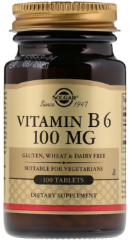 Solgar Vitamin B6 100 мг 100 таблеток, срок годности 03/2025