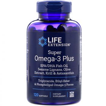 Life Extension Super Omega-3 Plus 120 капсул, срок годности 07/2025