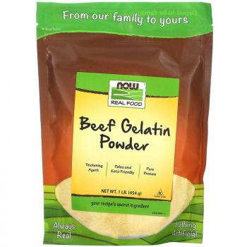 NOW Beef Gelatin Powder (порошок из говяжьего желатина) 454 г