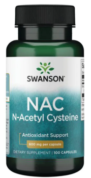 Swanson NAC N-Acetyl Cysteine (N-ацетилцистеин) 600 мг 100 капсул