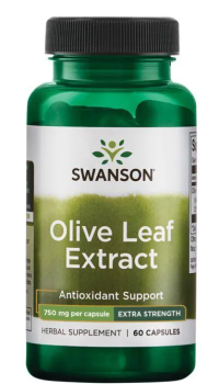 Swanson Olive Leaf Extract Extra Strength (Экстракт листьев оливы  Дополнительная сила) 750 мг 60 капсул