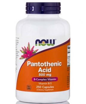 NOW Pantothenic Acid (Пантотеновая кислота) 500 мг 250 капсул