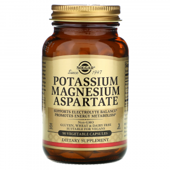 Solgar Potassium Magnesium Aspartate (Аспартат магния и калия) 90 капсул