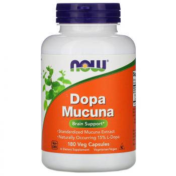 NOW Dopa Mucuna 180 капсул, срок годности 05/2025