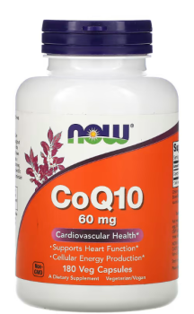 NOW CoQ10 60 мг 180 растительных капсул