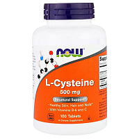Now Foods L-Cysteine (L-цистеин) 500 мг 100 таблеток