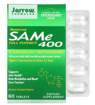 Jarrow Formulas SAMe (натуральный SAM-e (S-аденозил-L-метионин) 400 мг 60 таблеток