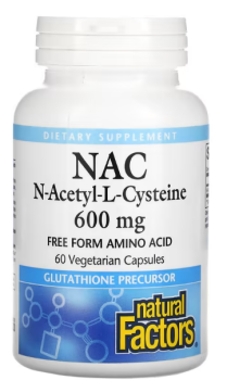 Natural Factors NAC N-Acetyl-L-Cysteine (N-ацетил-L-цистеин) 600 мг 60 вег капсул
