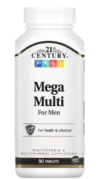 21st Century Mega Multi for Men (мультивитамины и мультиминералы для мужчин) 90 таблеток, срок годности 04/2025