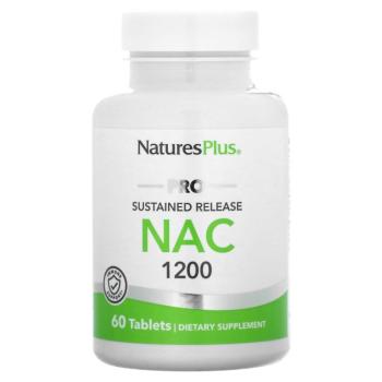 NaturesPlus Pro NAC (N-ацетил-L-цистеин) 1200 мг (с замедленным высвобождением) 60 таблеток
