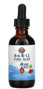KAL B-6 B-12 Folic Acid (B-6 B-12 фолиевая кислота) натуральная ягодная смесь 59 мл