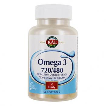 KAL Omega 3 (Омега 3) 720 EPA/ 480 DHA 1200 мг 60 гелевых капсул