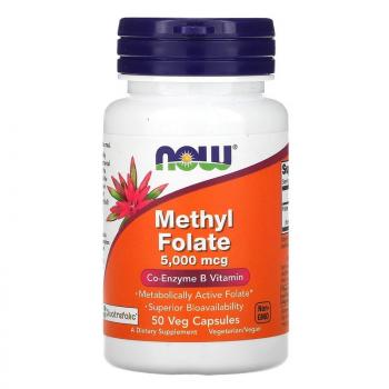 NOW Methyl Folate (Метилфолат) 5000 мкг 50 капсул